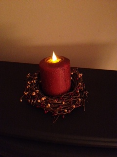 Candle, 4 Inch Pillar, Cinnamon Apple Scented (led)
